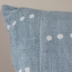 Mud Cloth Square Pillow, Blue / Grey with Dots^Be Home Sale