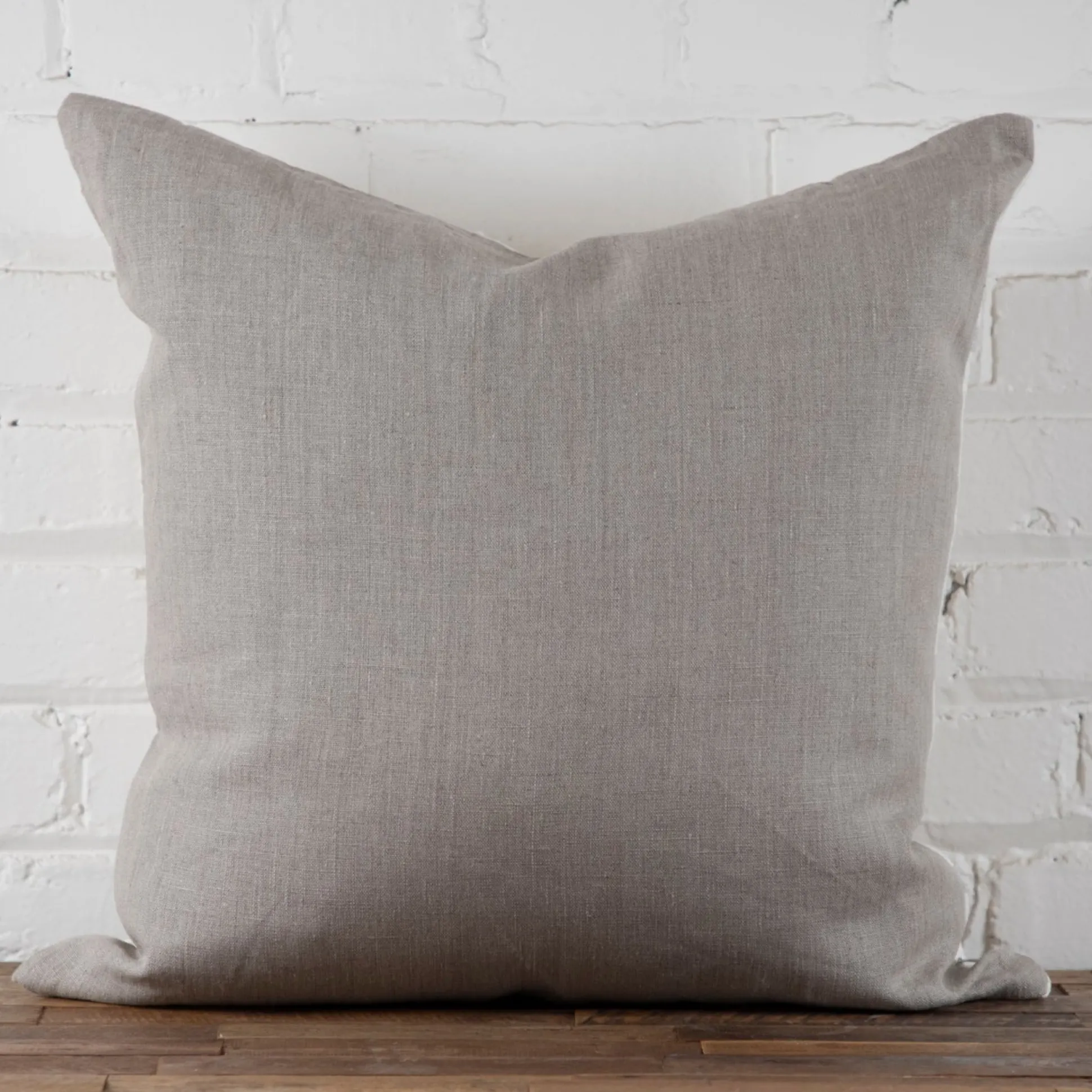 Mud Cloth Square Pillow, White with Grey Dashes^Be Home Outlet