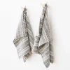 Multistripe Hand Towels, Set of 2, Black and White