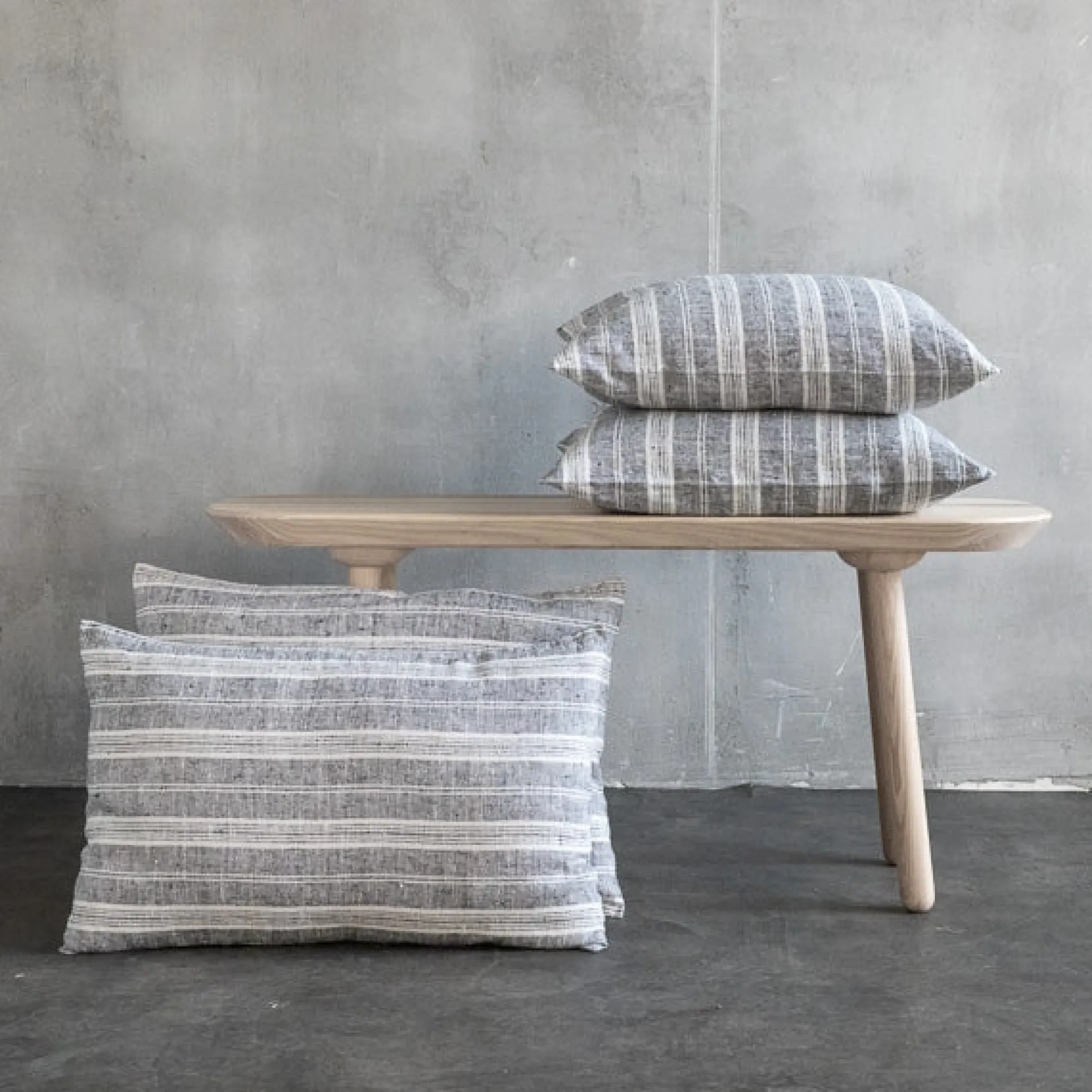 Multistripe Lumbar Pillow, Black and White^Be Home Best Sale