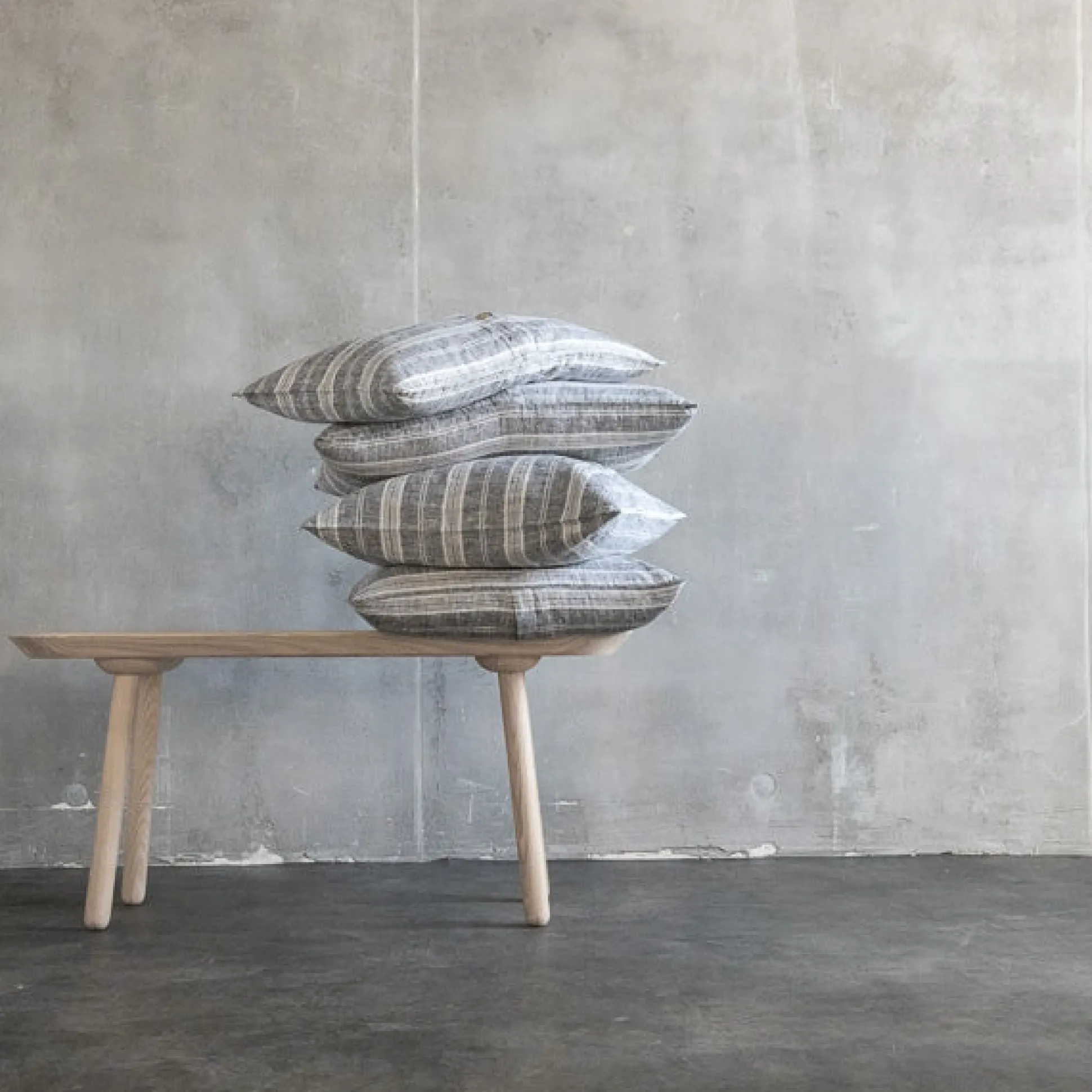 Multistripe Lumbar Pillow, Black and White^Be Home Best Sale