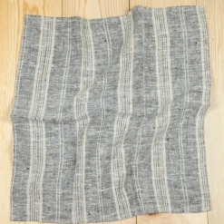 Multistripe Napkin, Black and Natural, Set of 4^Be Home Sale