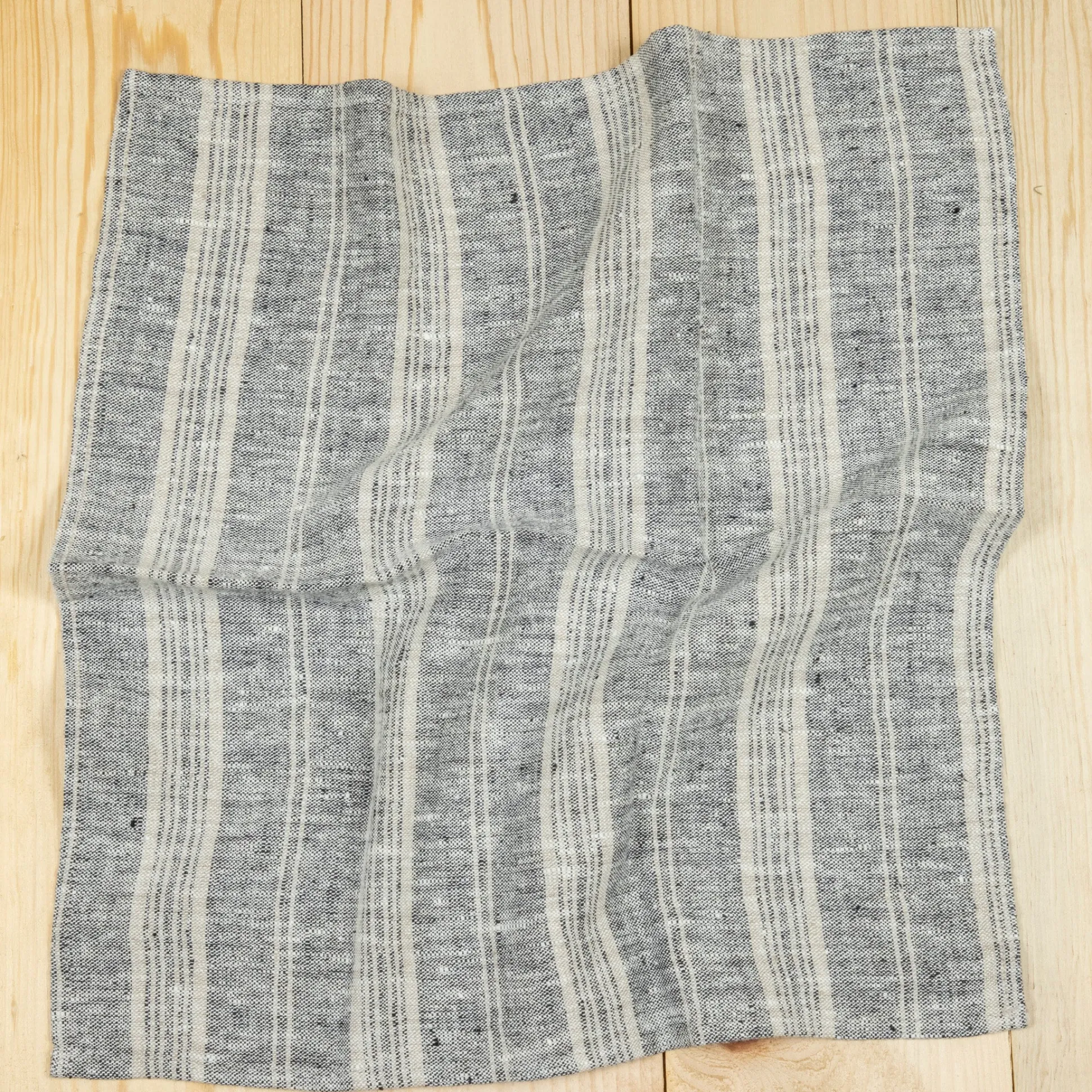 Multistripe Napkin, Black and Natural, Set of 4^Be Home Sale