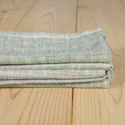 Multistripe Napkin, Forest Green and Natural, Set of 4^Be Home New