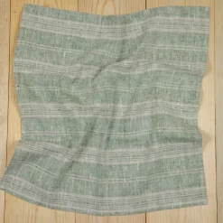 Multistripe Napkin, Forest Green and Natural, Set of 4^Be Home New