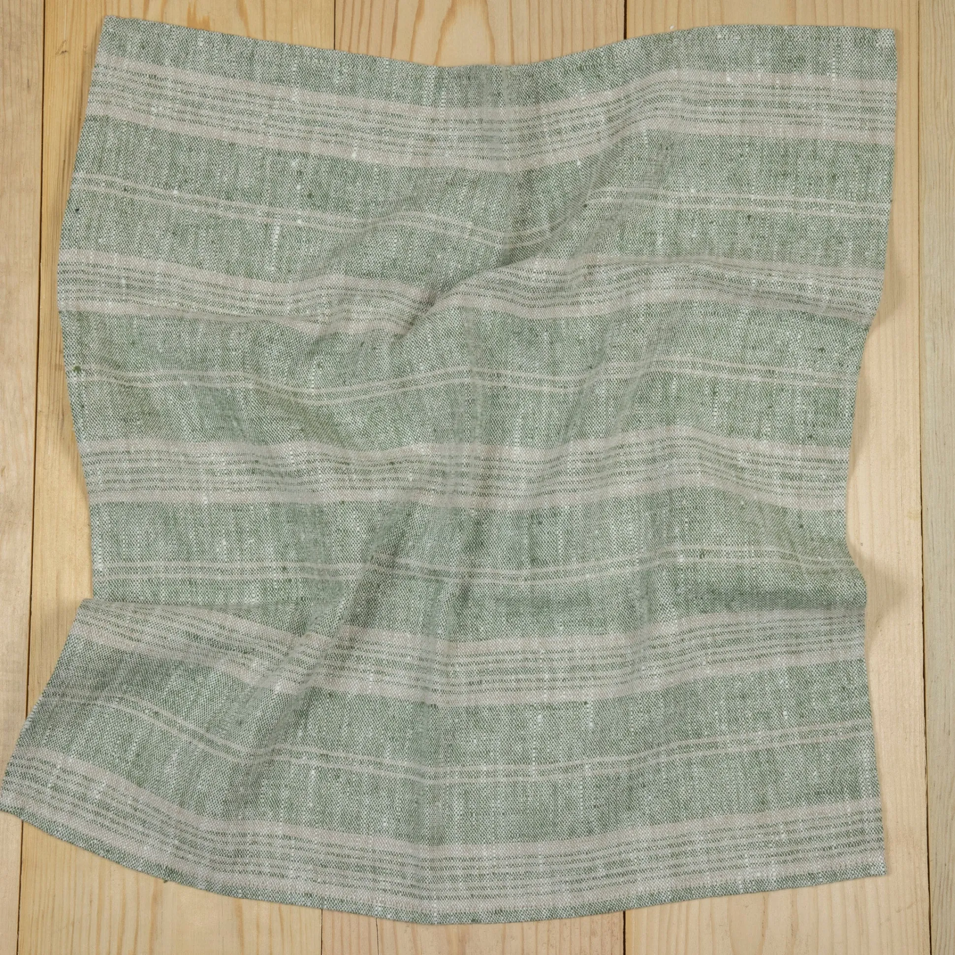 Multistripe Napkin, Forest Green and Natural, Set of 4^Be Home New