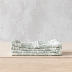 Multistripe Napkin, Forest Green and Natural, Set of 4^Be Home New