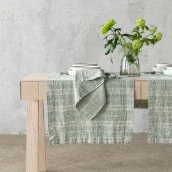 Multistripe Napkin, Forest Green and Natural, Set of 4^Be Home New