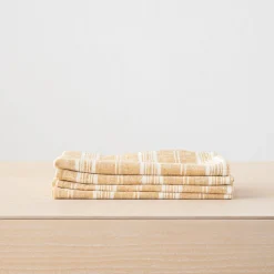 Multistripe Napkin, Gold, Set of 4^Be Home Cheap