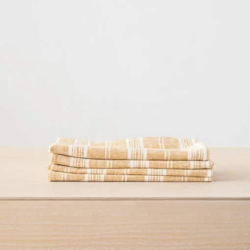 Multistripe Napkin, Gold, Set of 4^Be Home Cheap