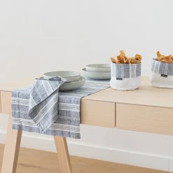 Multistripe Placemat, Indigo, Set of 4^Be Home Cheap