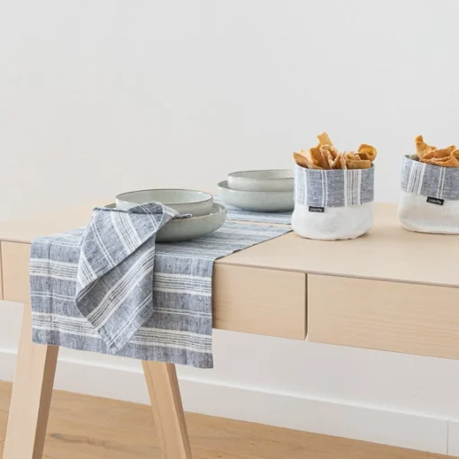 Multistripe Placemat, Indigo, Set of 4^Be Home Cheap