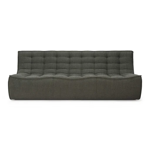 N701 3 Seater Eco Fabric Sofa, Moss