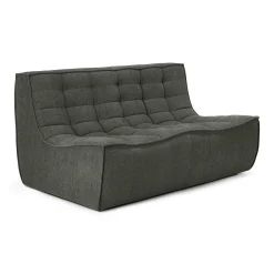 N701 2 Seater Eco Fabric Sofa, Moss
