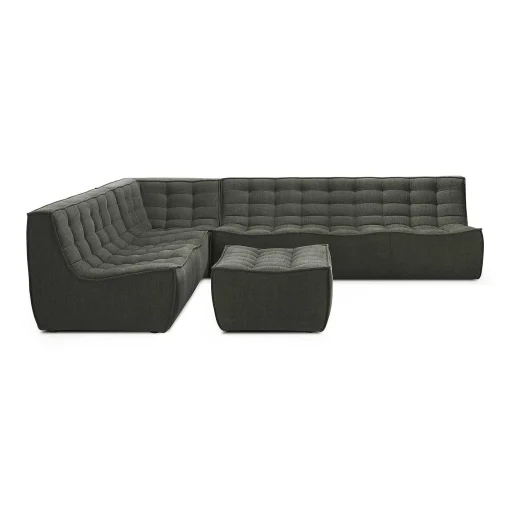 N701 2 Seater Eco Fabric Sofa, Moss