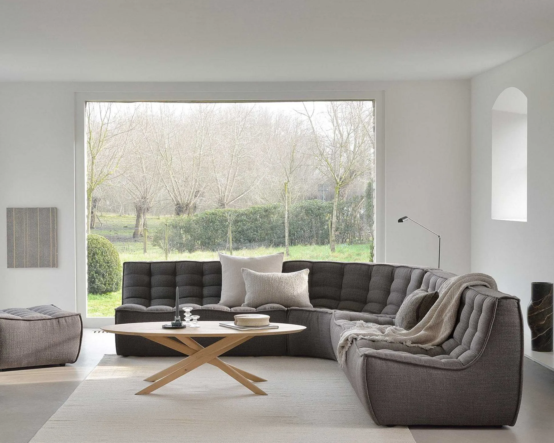 N701 2 Seater Sofa, Dark Grey