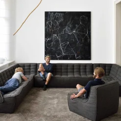 N701 3 Seater Sofa, Dark Grey