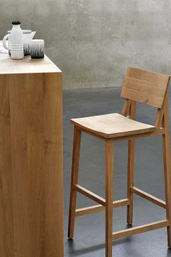 N4 Bar Stool, Varnished Oak