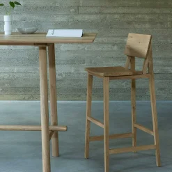 N4 Bar Stool, Varnished Oak