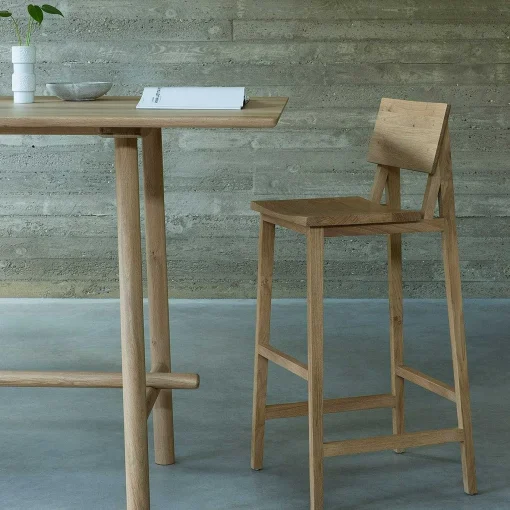 N4 Bar Stool, Varnished Oak