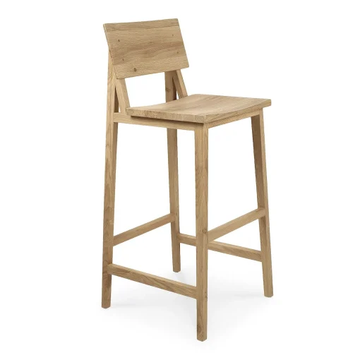 N4 Bar Stool, Varnished Oak