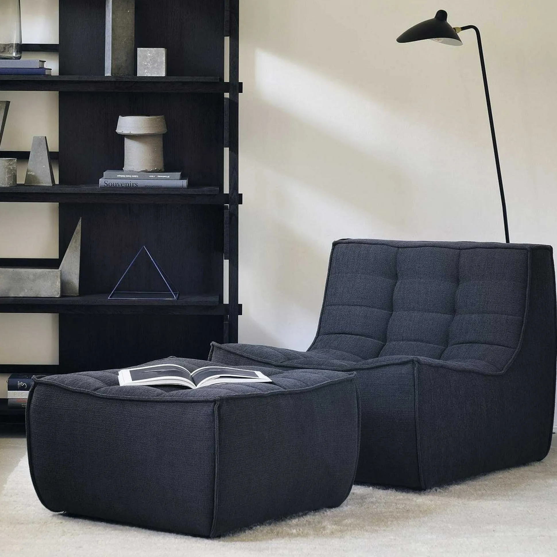 N701 Eco Fabric Footstool, Graphite