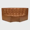N701 Round Corner Sofa, Old Saddle Leather