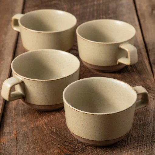 Naoshima Mug, Beige, Set of 4^Be Home Best