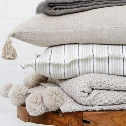 Newport Square Pillow , Natural & Midnight^Be Home Shop