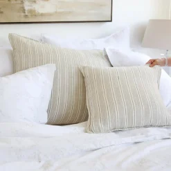 Newport Square Pillow , Natural & Midnight^Be Home Shop