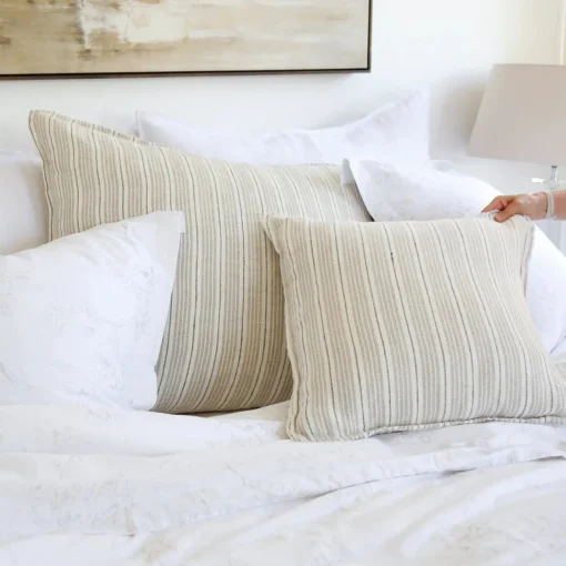 Newport Square Pillow , Natural & Midnight^Be Home Shop