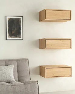 Nordic II Solid Oak Hanging Bedside Table