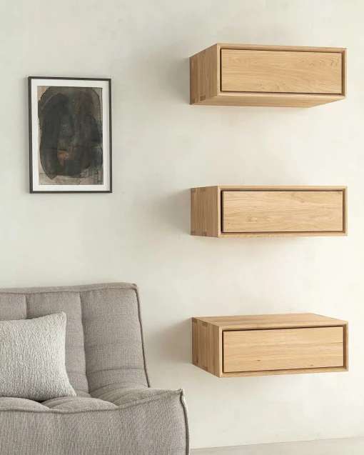 Nordic II Solid Oak Hanging Bedside Table