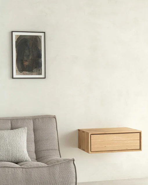 Nordic II Solid Oak Hanging Bedside Table