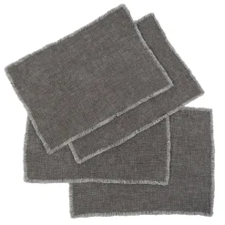 Oakville Placemats, Set of 4, Charcoal^Be Home Online