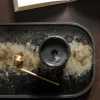 Oblong Black Glass Organic Valet Tray