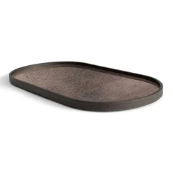 Oblong Bronze Aged Mirror Tray