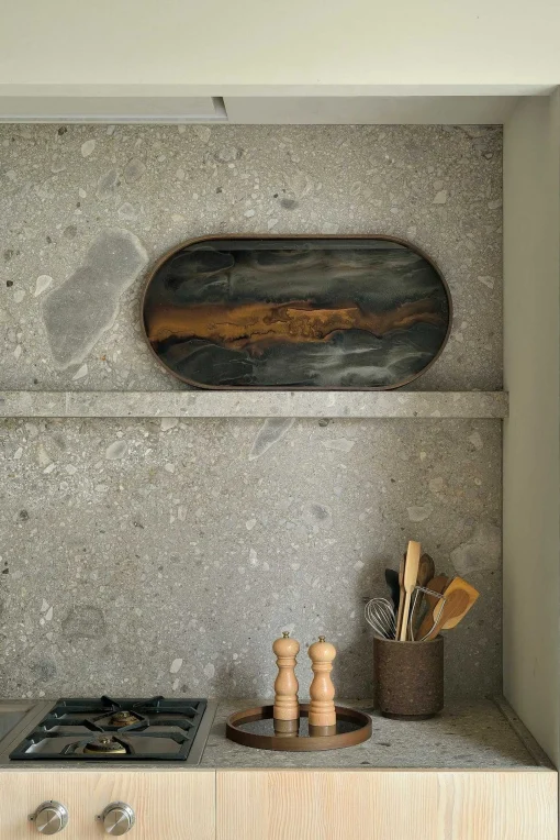Oblong Bronze Glass Organic Tray
