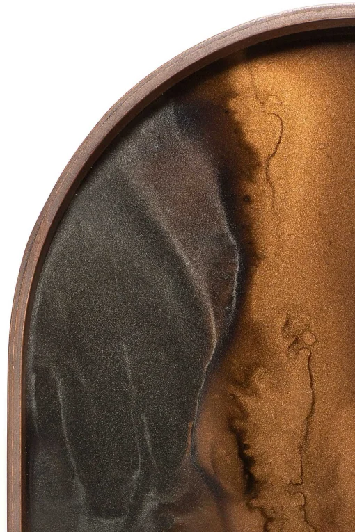 Oblong Bronze Glass Organic Tray