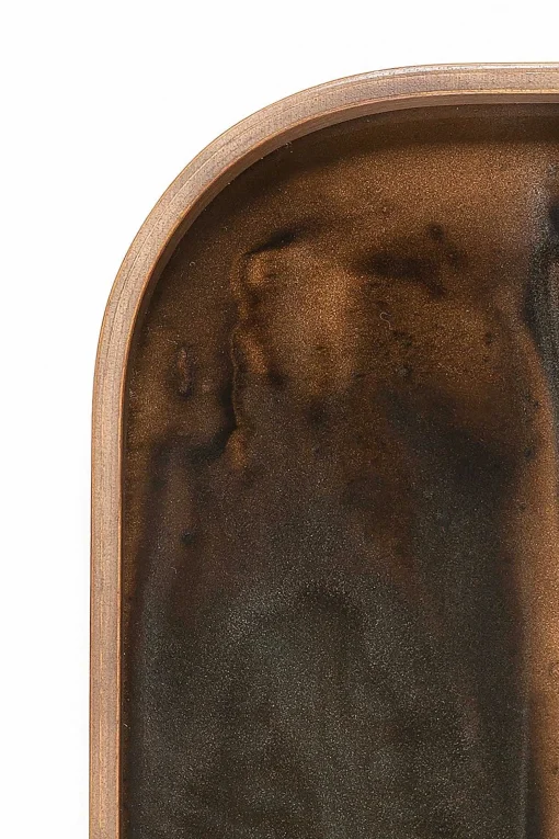 Oblong Bronze Glass Organic Valet Tray