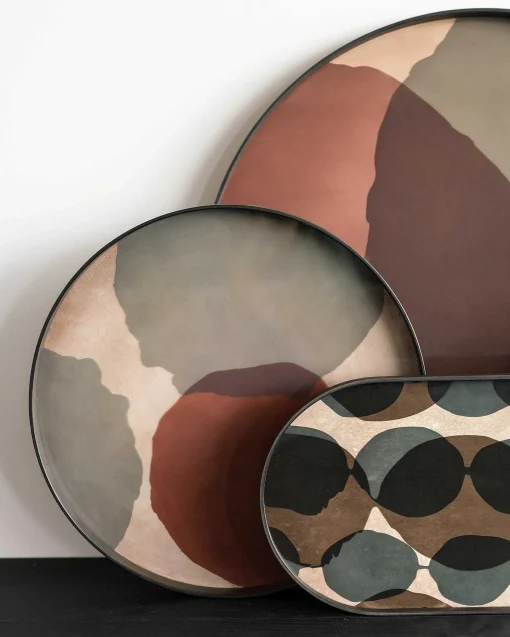 Oblong Connected Dots Glass Tray, Medium