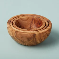 Olive Wood Nesting Bowls, Set of 3^Be Home Flash Sale