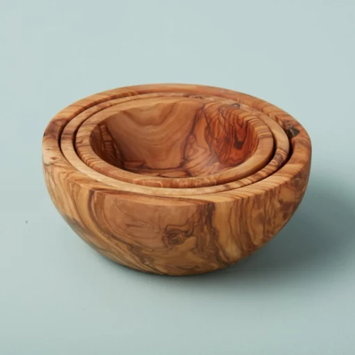Olive Wood Nesting Bowls, Set of 3^Be Home Flash Sale