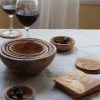 Olive Wood Round Coasters, Set of 4