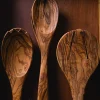 Olive Wood Round Serving Set
