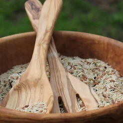 Olive Wood Round Serving Set
