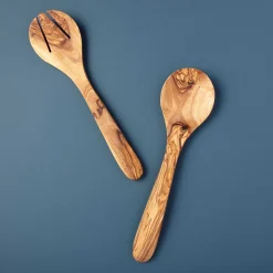 Olive Wood Round Serving Set