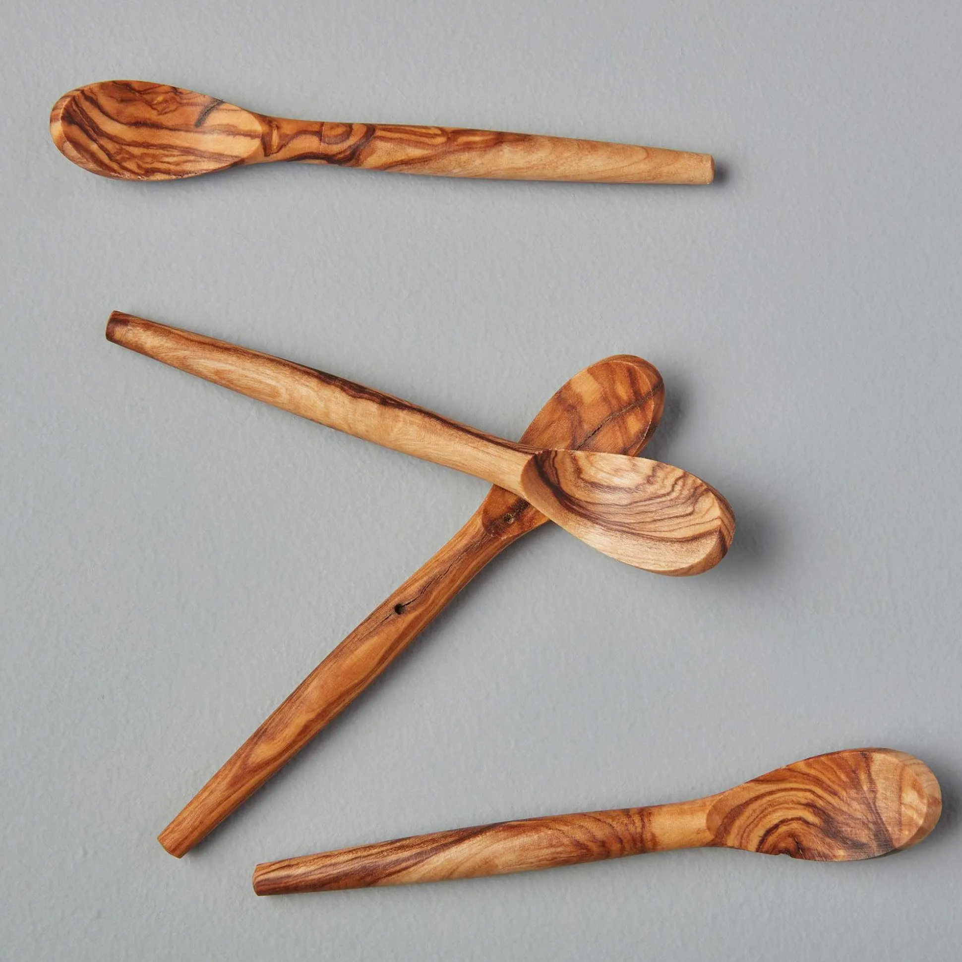 Olive Wood Spoons, Mini Set of 4