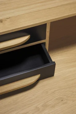 Origami Solid Oak Desk, Black