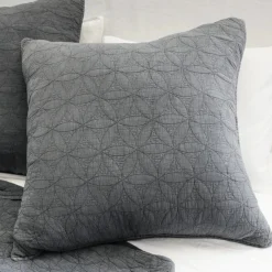 Oslo Large Euro Sham, Grey Denim^Be Home New